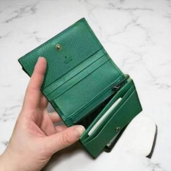 NIB Authentic Gucci Textured Calfskin Crystal Fiori Floral Embroidered Card Case - Picture 4 of 4